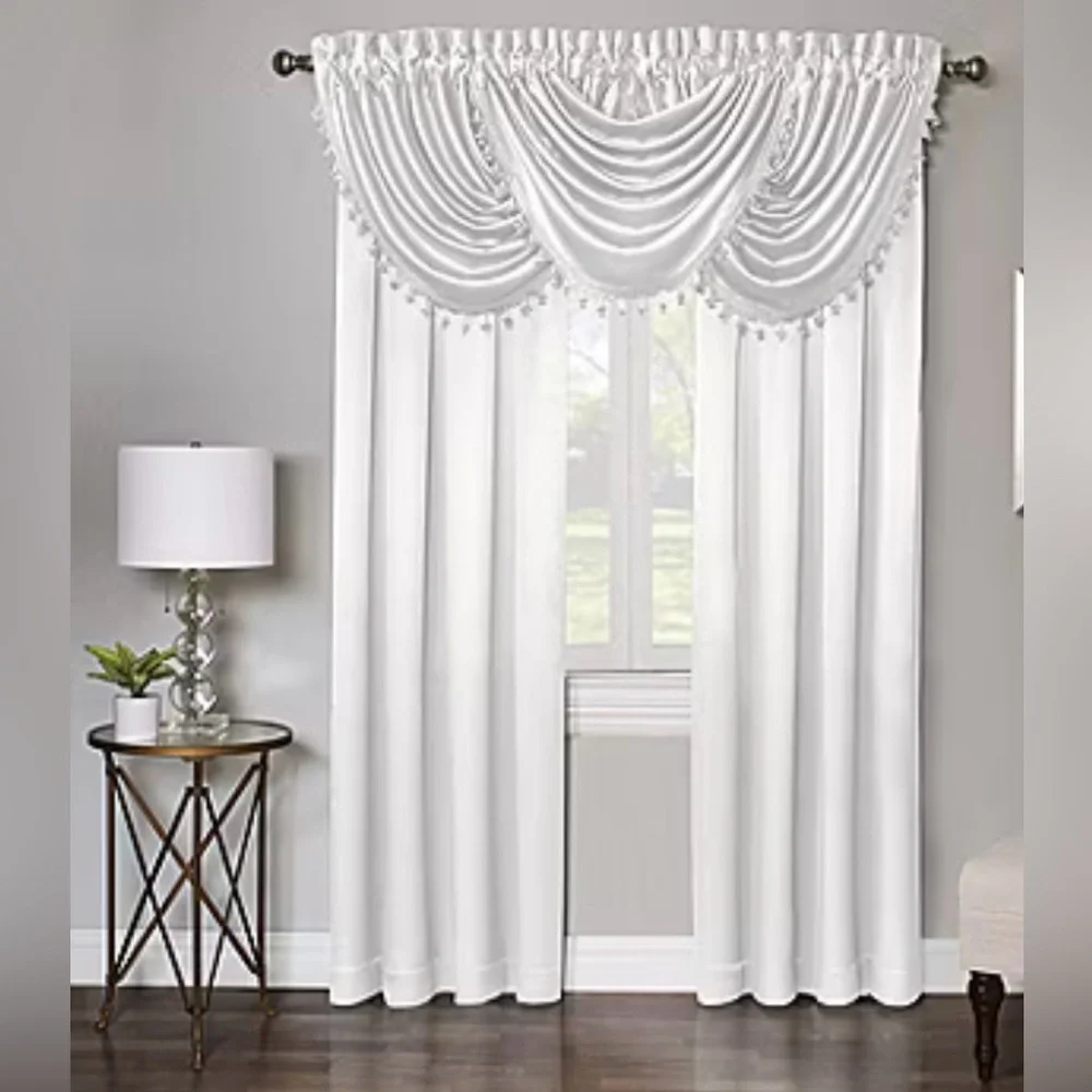 Elegant White Waterfall Valance (window curtains)